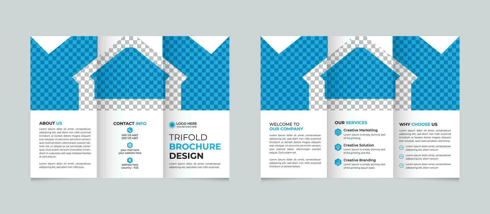 Fachmann modern abstrakt Geschäft dreifach Broschüre Design Vorlage kostenlos Vektor