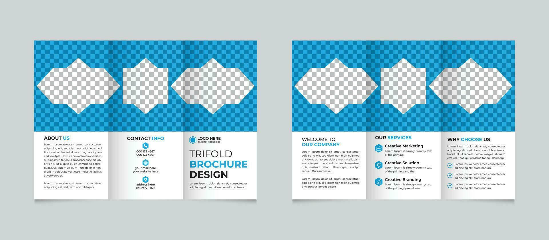 Fachmann korporativ modern Geschäft dreifach Broschüre Design Vorlage kostenlos Vektor