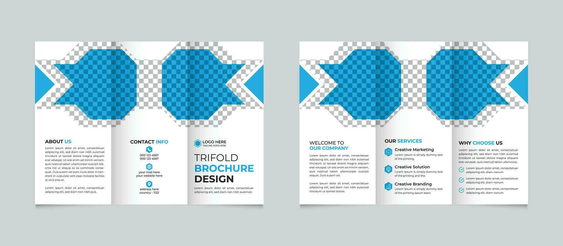 kreativ företags- modern minimal företag trifold broschyr design mall fri vektor