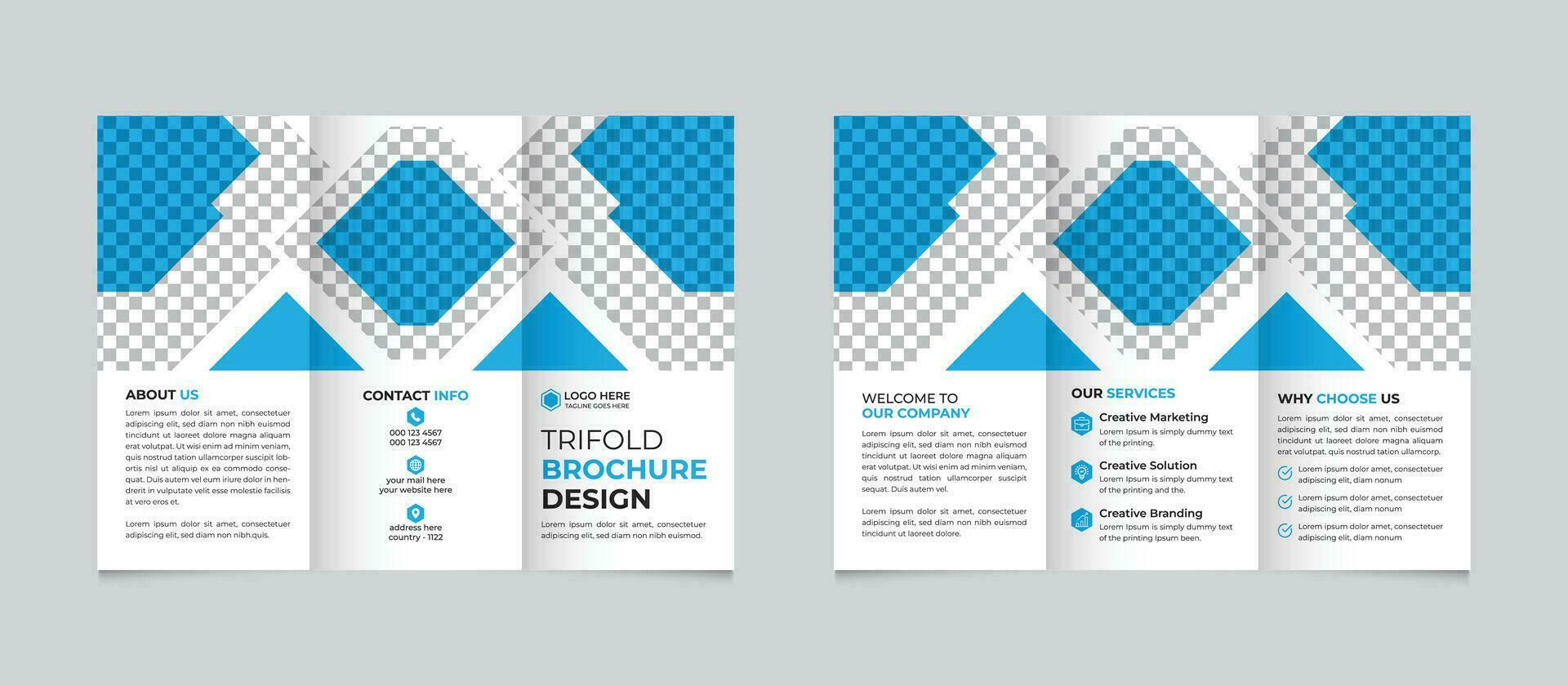 professionell kreativ företags- modern minimal företag trifold broschyr design mall fri vektor