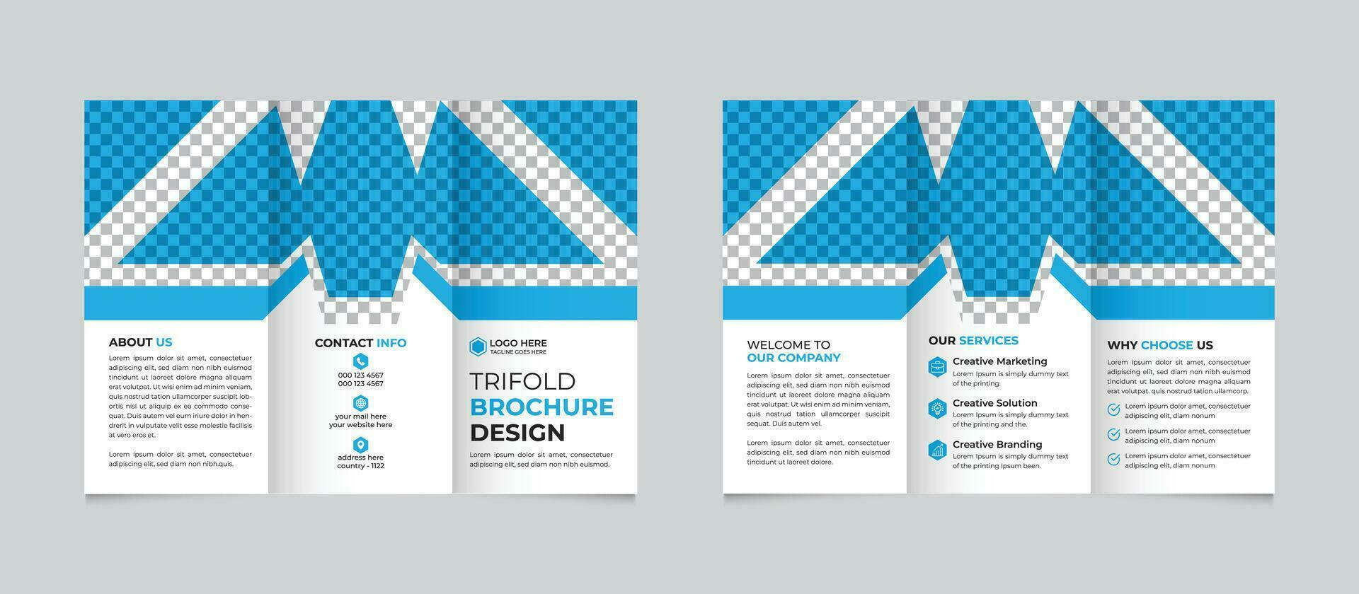 företags- kreativ modern abstrakt företag trifold broschyr design mall fri vektor