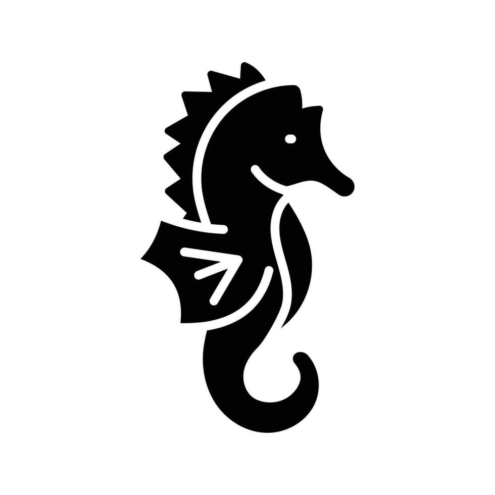 anpassbar Vektor von Seepferdchen im modisch Stil, Hippocampus Marine Fisch Symbol