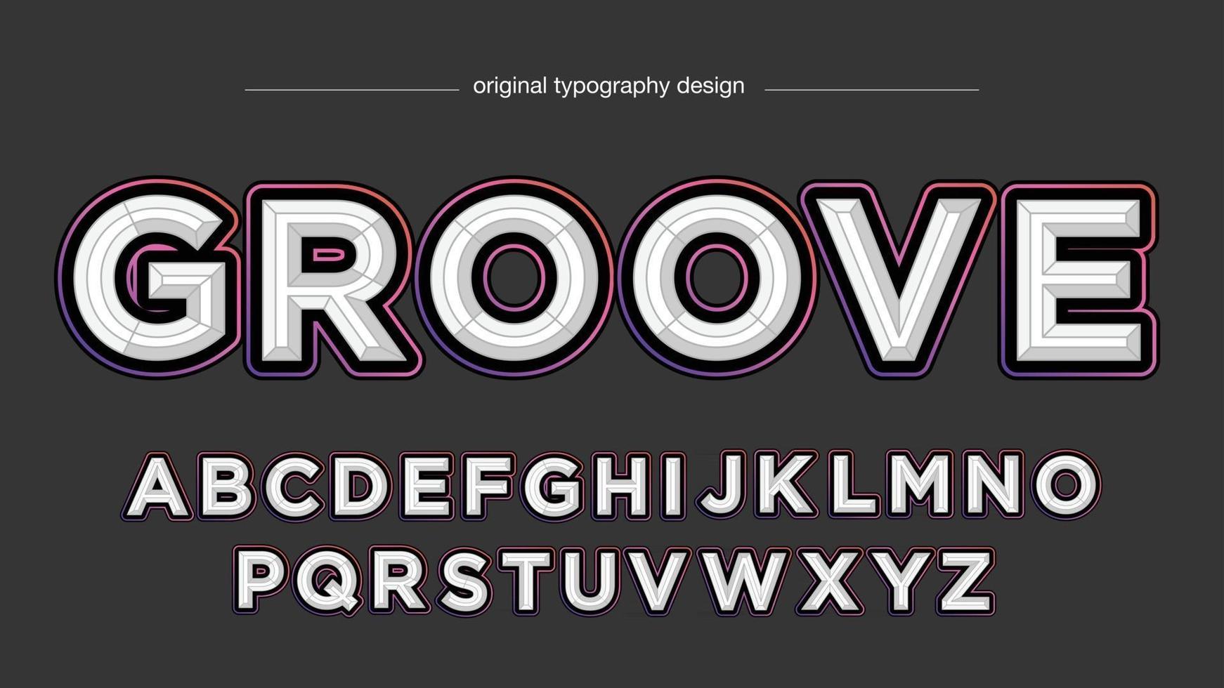 modern 3d färgglad neon stroke typografi vektor