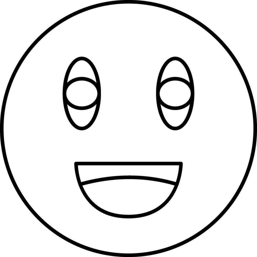 glücklich Emoji Gesicht Symbol im schwarz Linie Kunst. vektor