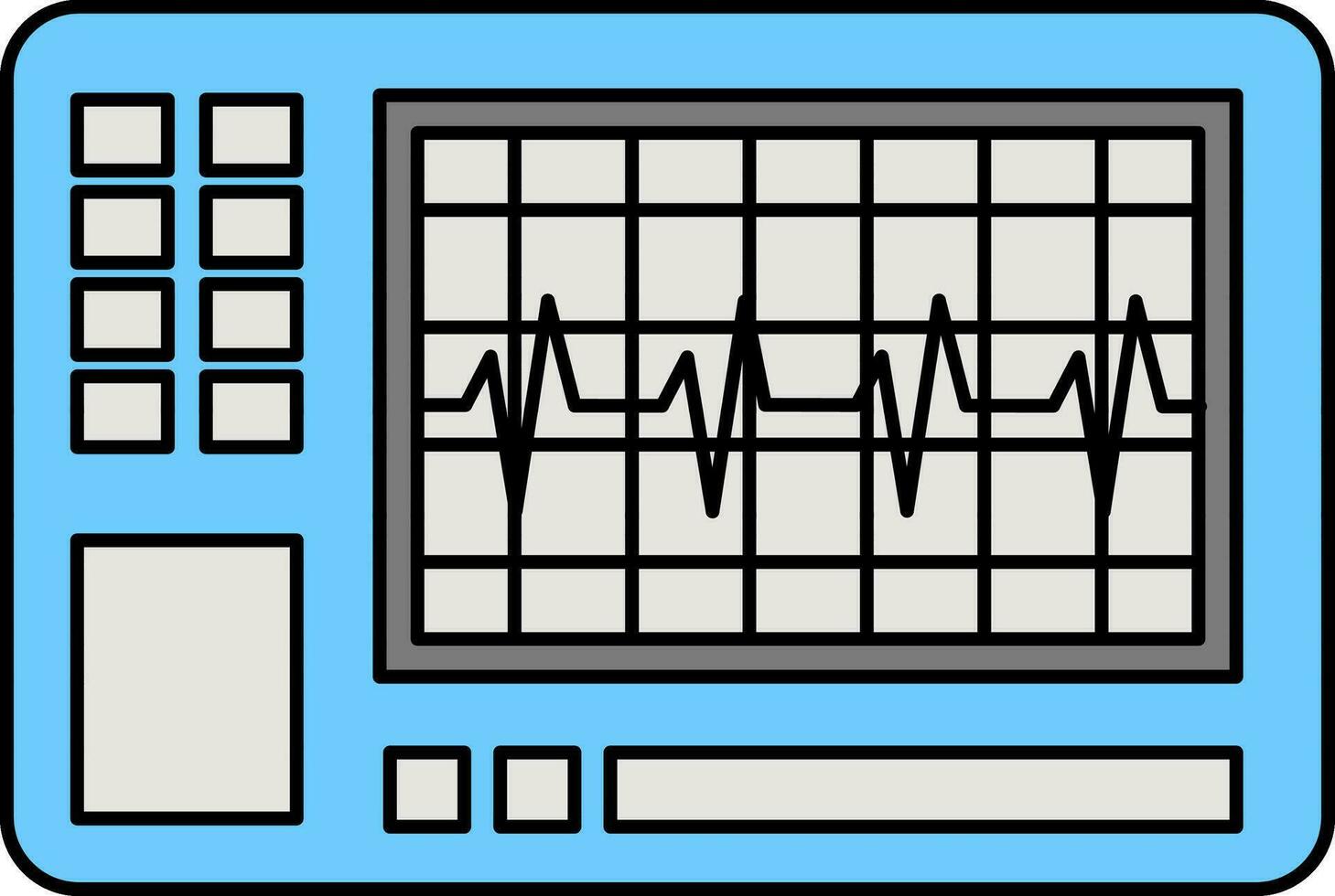 EKG Maschine Symbol im grau und Blau Farbe. vektor