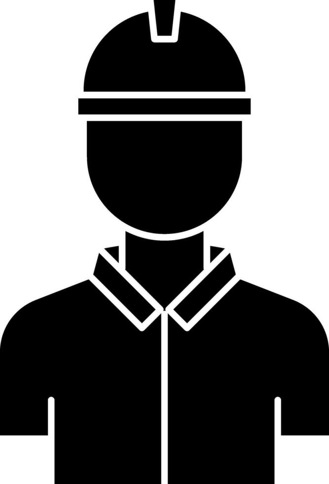 ansiktslös arbetstagare ikon i svart och vit Färg. vektor
