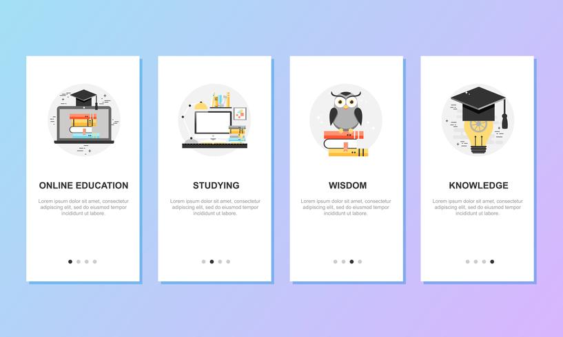 Onboarding-Bildschirme für Mobile App-Vorlagen-Konzept vektor
