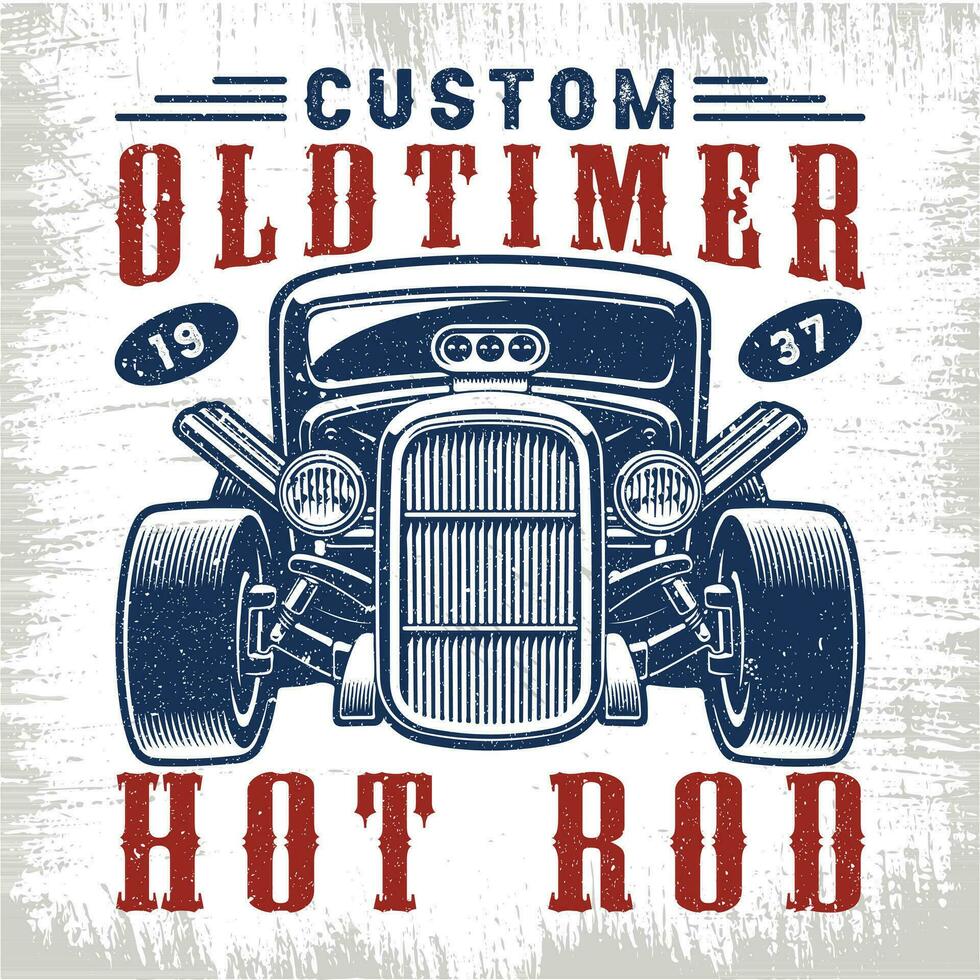 Custom Oldtimer 1937 Hotrod - Hot Rod T-Shirt Designvektor vektor