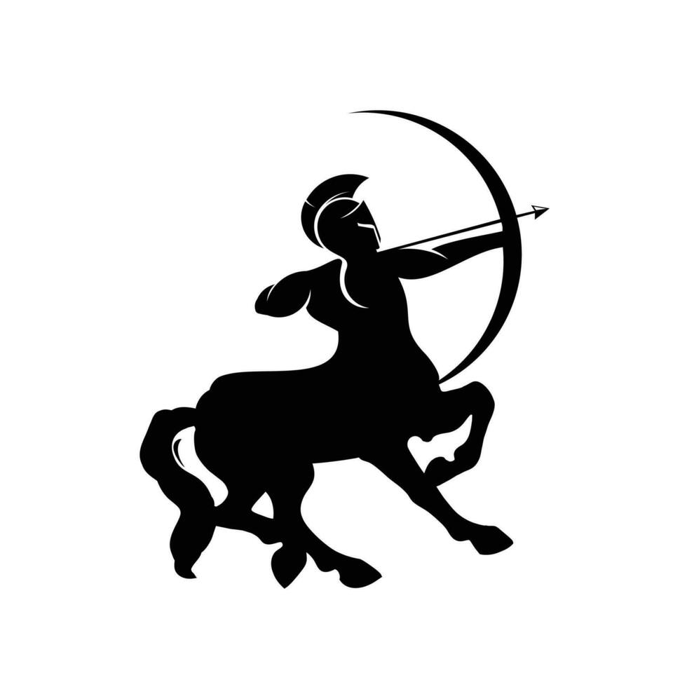 Zentaur Bogenschütze.Mythologie Kreatur.Schütze Tierkreis Zeichen.Vektor Logo Symbol Illustration. vektor