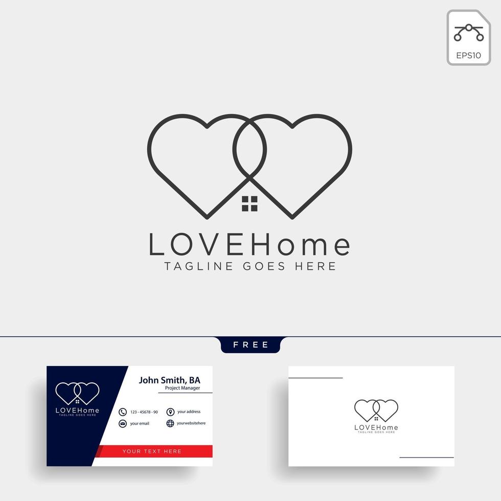 Liebe Home Line Logo Vorlage Vektor-Illustration Symbol Element isoliert Vektor