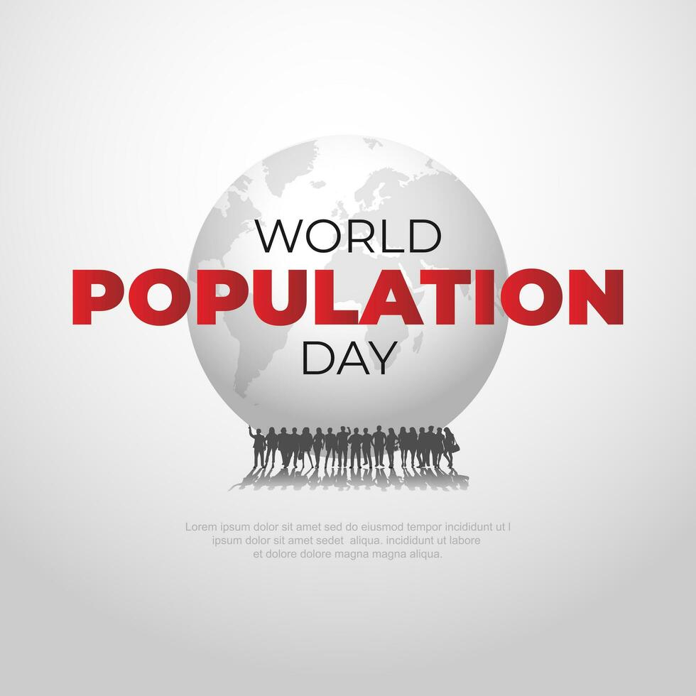 Welt Population Tag Juli 11 Hintergrund Vektor Illustration