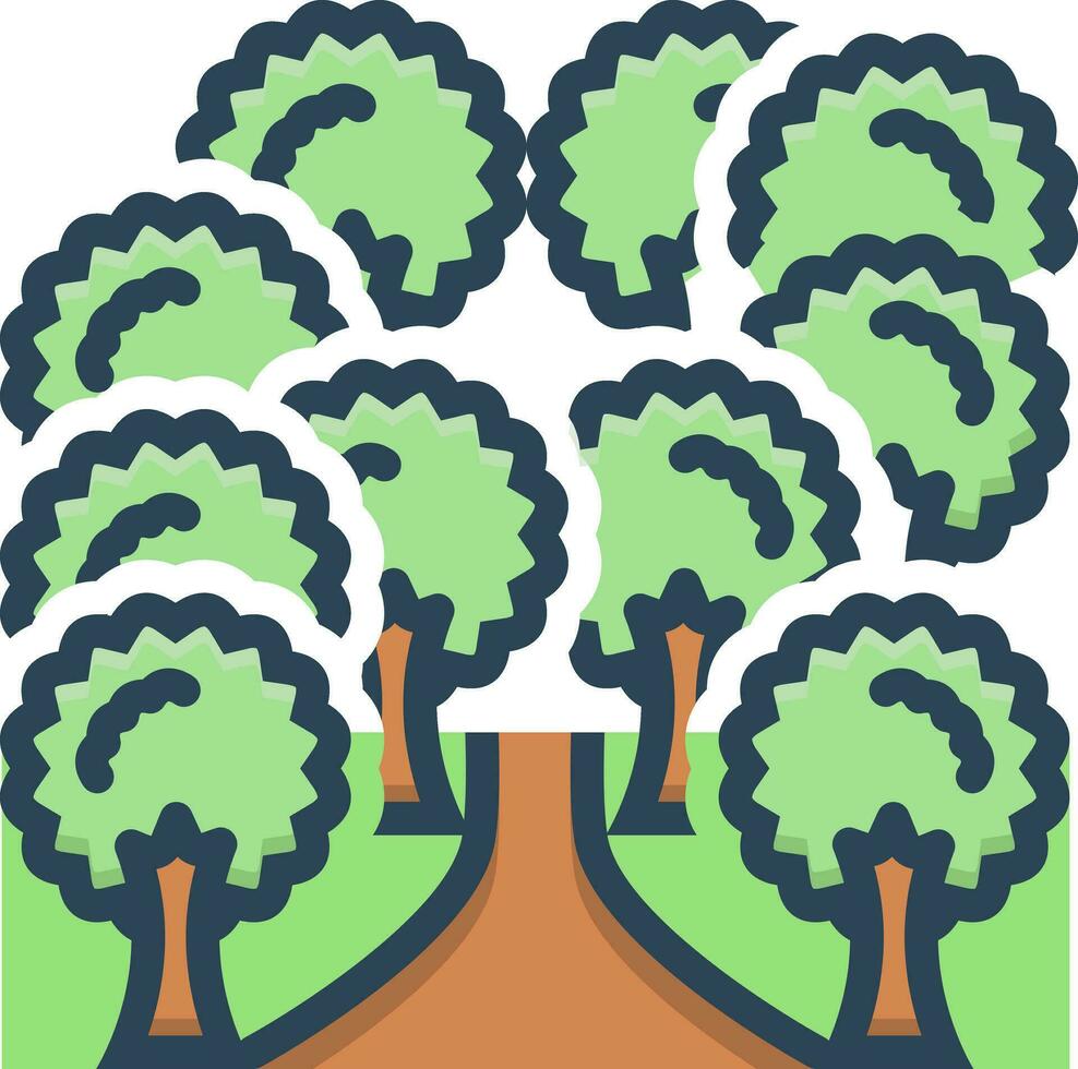Färg ikon för skog vektor