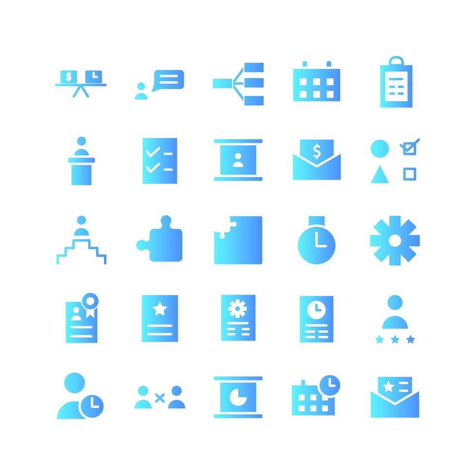Projektmanagement-Icon-Set Vektor-Gradient für die Präsentation der mobilen App der Website in sozialen Medien, die für Benutzeroberfläche und Benutzererfahrung geeignet sind vektor
