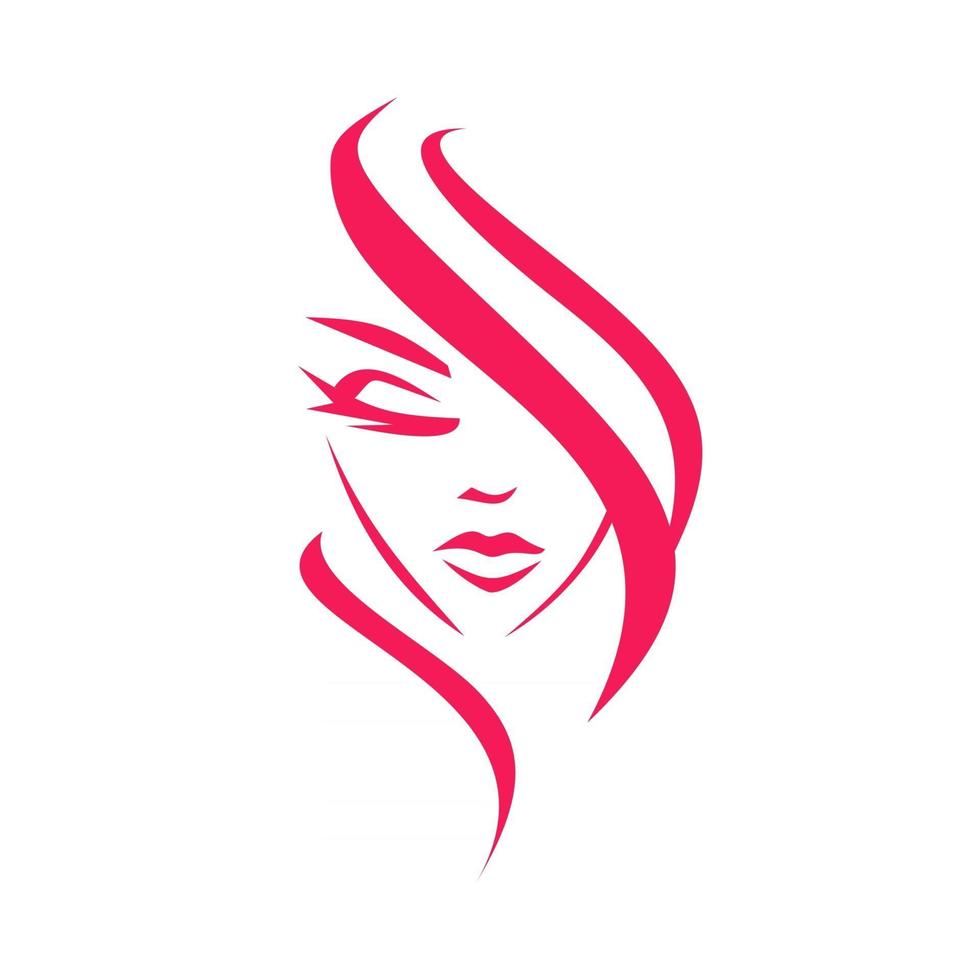 kvinna ansikte logotyp vektor