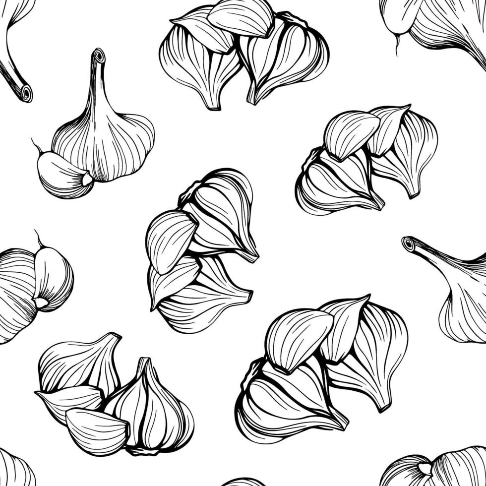 vitlök sömlösa mönster. vektor illustration