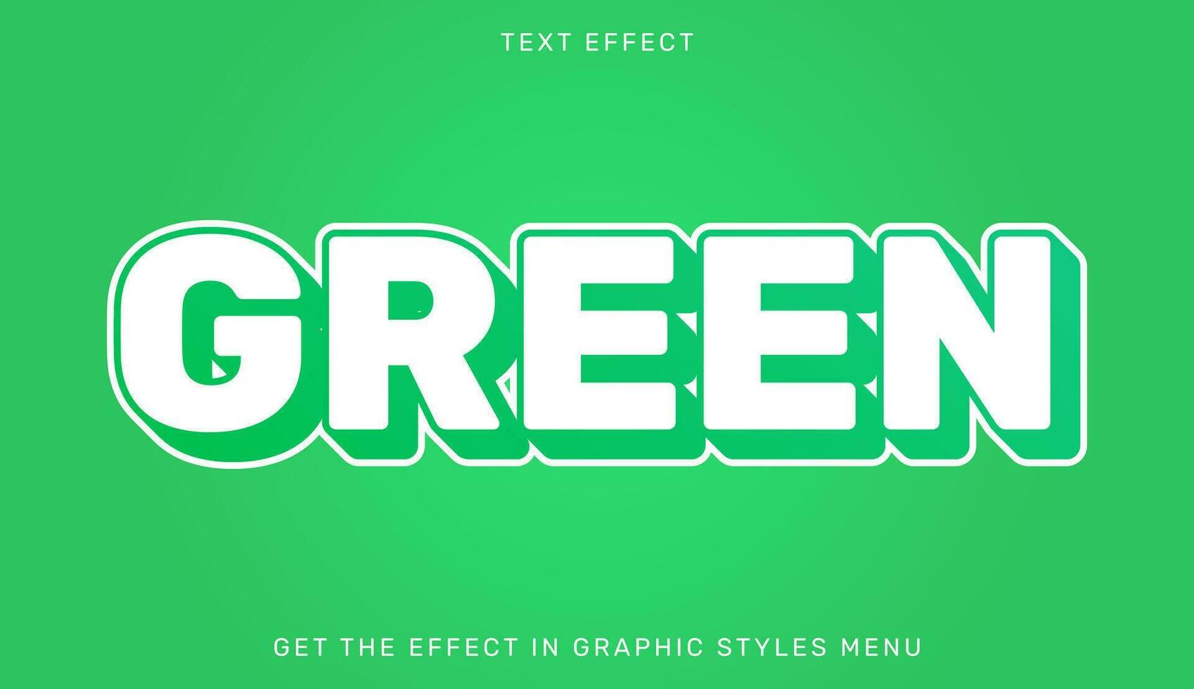 redigerbar grön text effekt i 3d stil med grön och vit färger. text emblem för branding eller företag logotyp vektor
