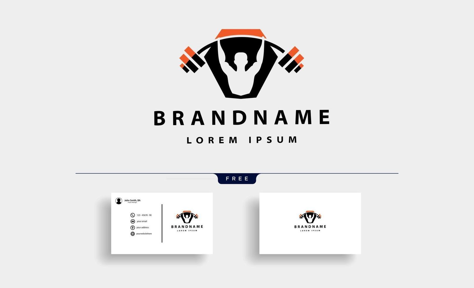 Mann Bodybuild Fitness Logo Design Vektor