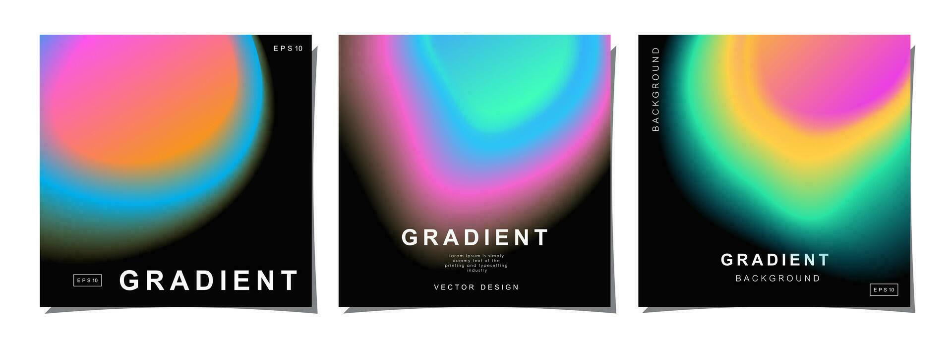 einstellen von kreativ Abdeckungen oder Plakate Konzept im modern minimal Stil zum korporativ Identität, Marke, Sozial Medien Werbung, Werbeaktion. minimalistisch Startseite Design Vorlage mit dynamisch Flüssigkeit Gradient. vektor