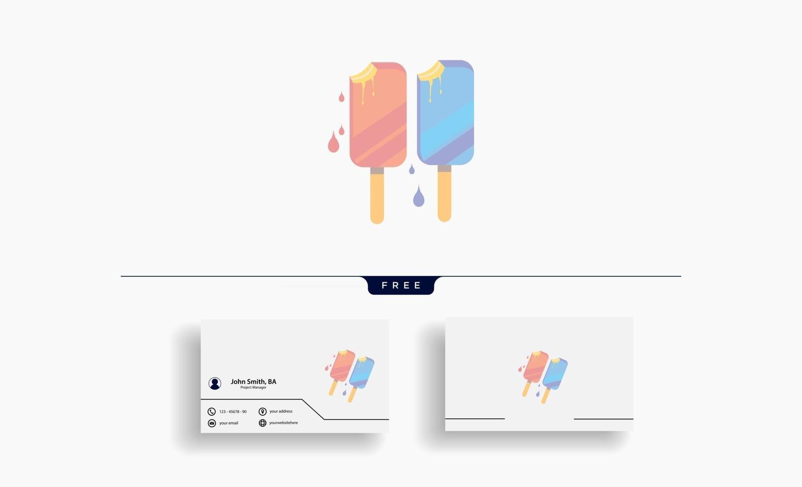 Eis sommer Symbol Clipart Vektor Design kostenlose Visitenkartendesign