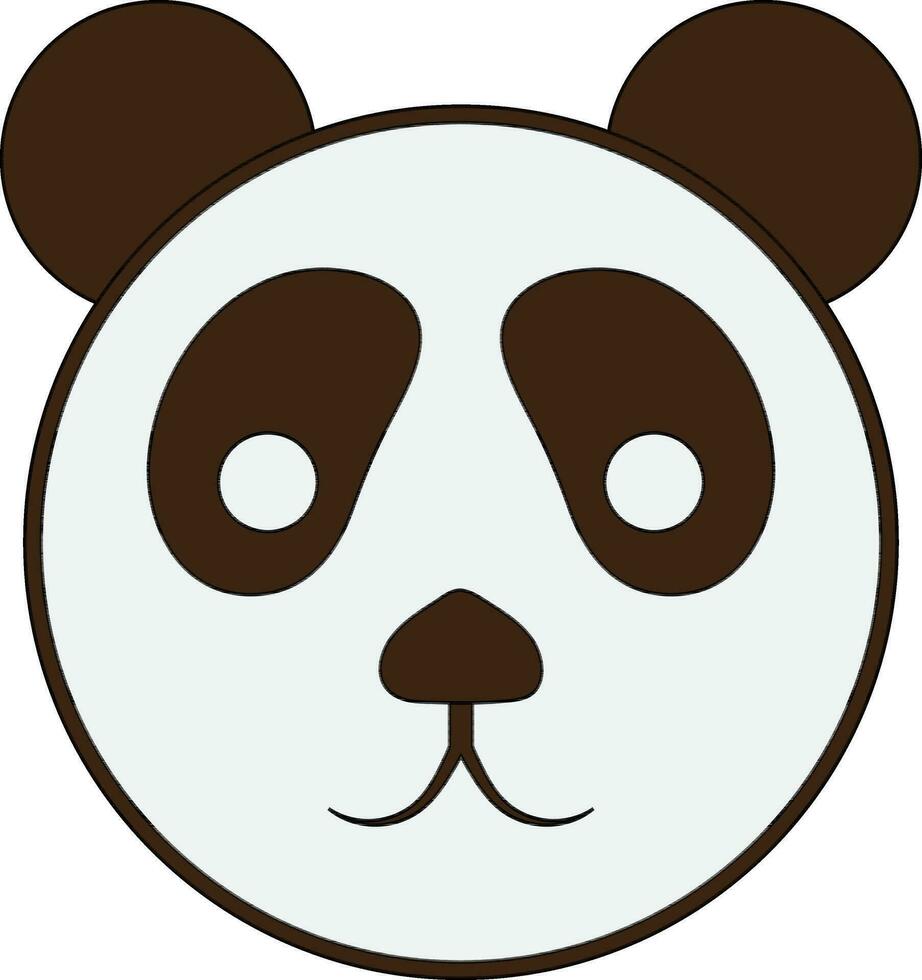söt panda Björn ansikte ikon i isolerat med stroke. vektor