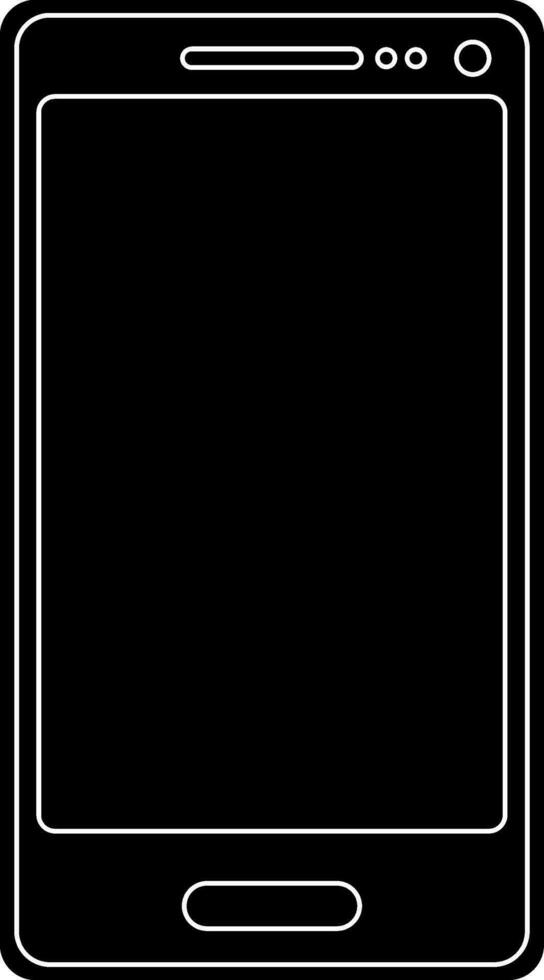 illustration av en svart och vit smartphone. glyf ikon eller symbol. vektor