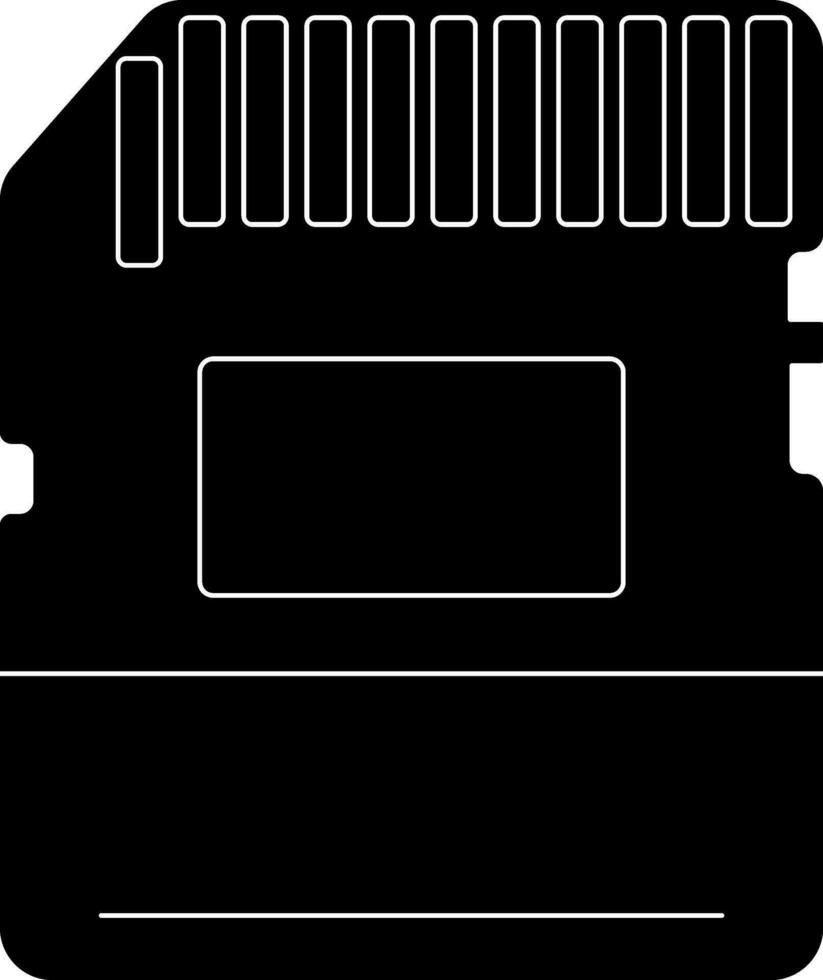 svart och vit diskett disk i platt stil. glyf ikon eller symbol. vektor