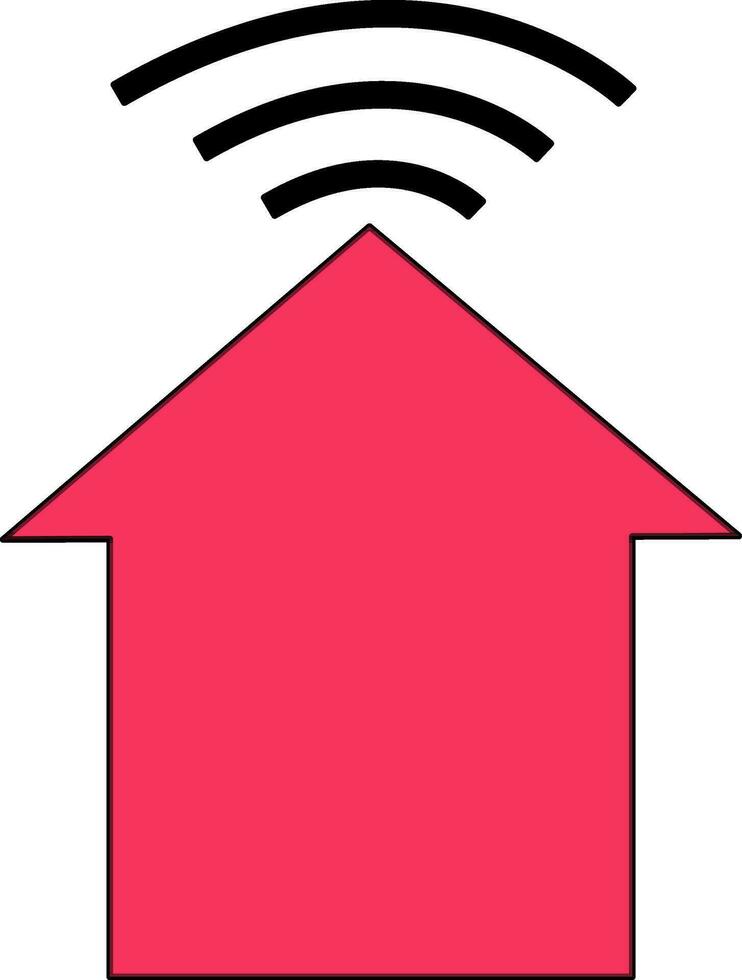 rosa pil med svart wiFi tecken på vit bakgrund. vektor