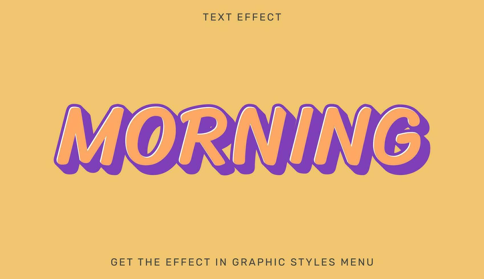 Morgen editierbar Text bewirken im 3d Stil. Text Emblem zum Werbung, branding und Geschäft Logo vektor