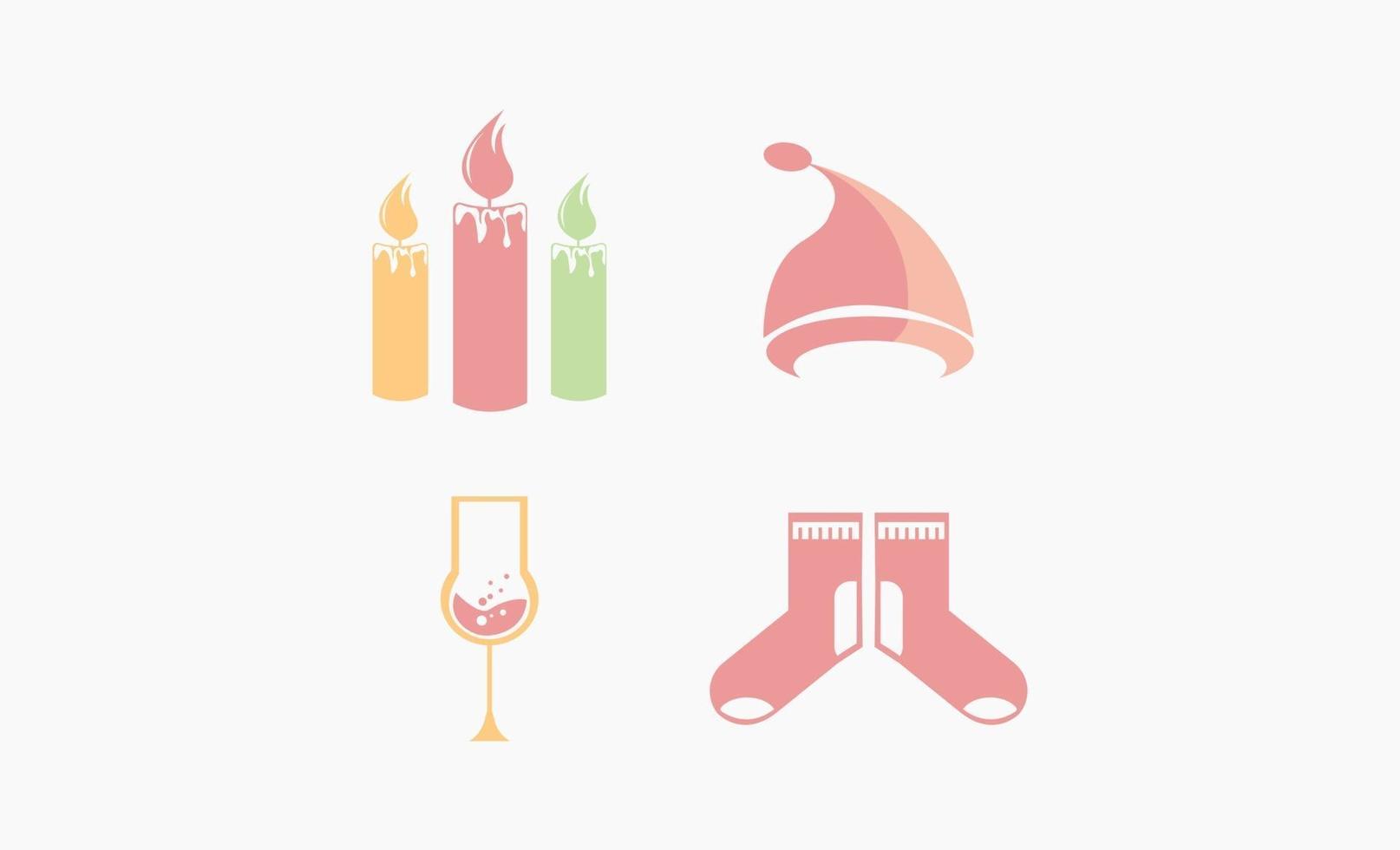 Satz von Artikel Weihnachten Icon Design Vektor