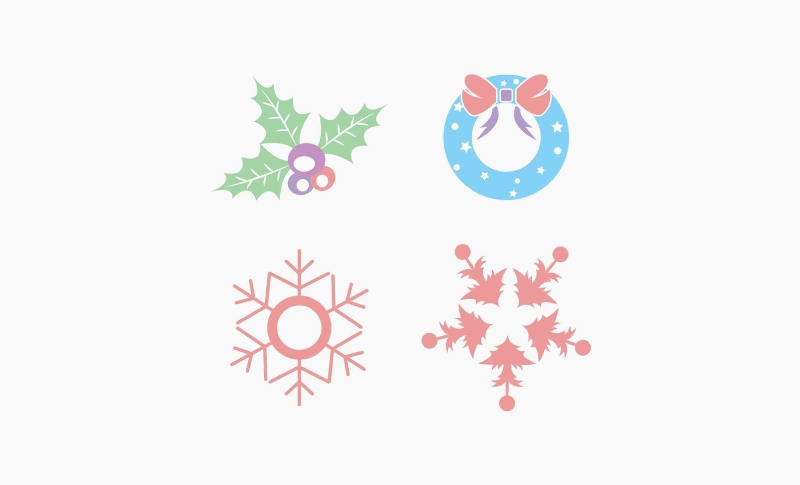 Satz von Artikel Weihnachten Icon Design Vektor