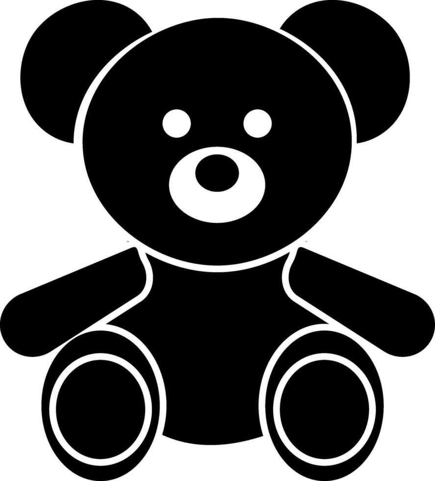 isoliert Symbol von Teddy Bär im eben Stil. vektor