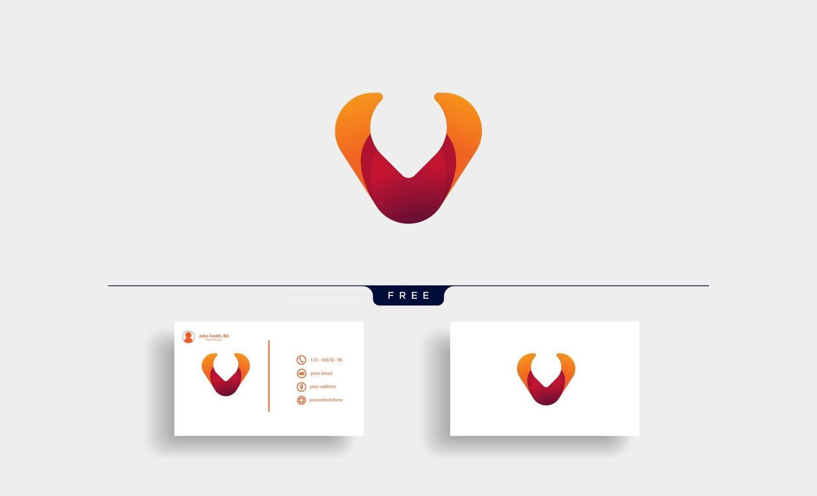 brev v horn minimal logo design vektor