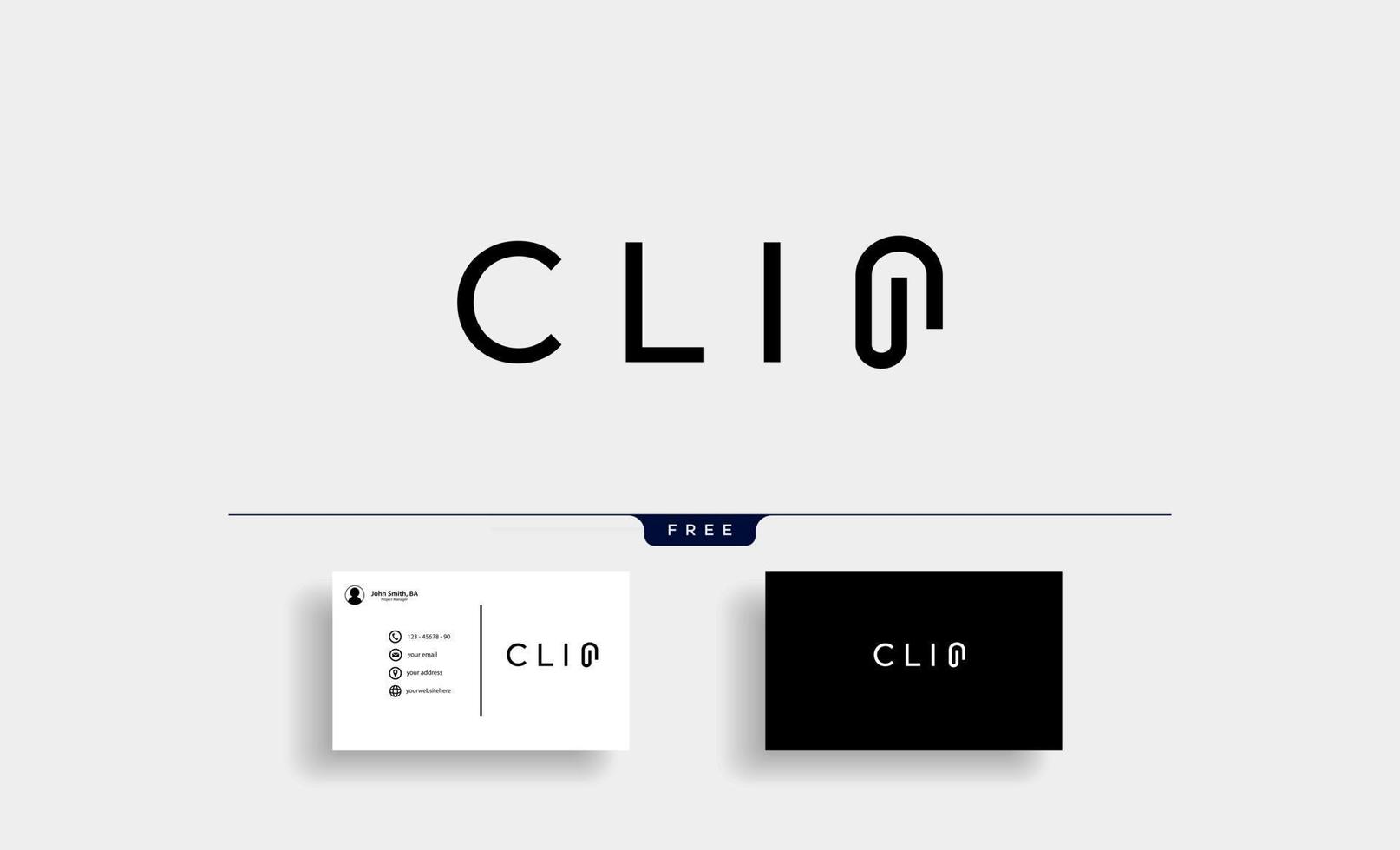 Clip-Text-Logo-Design minimale Vektorillustration vektor