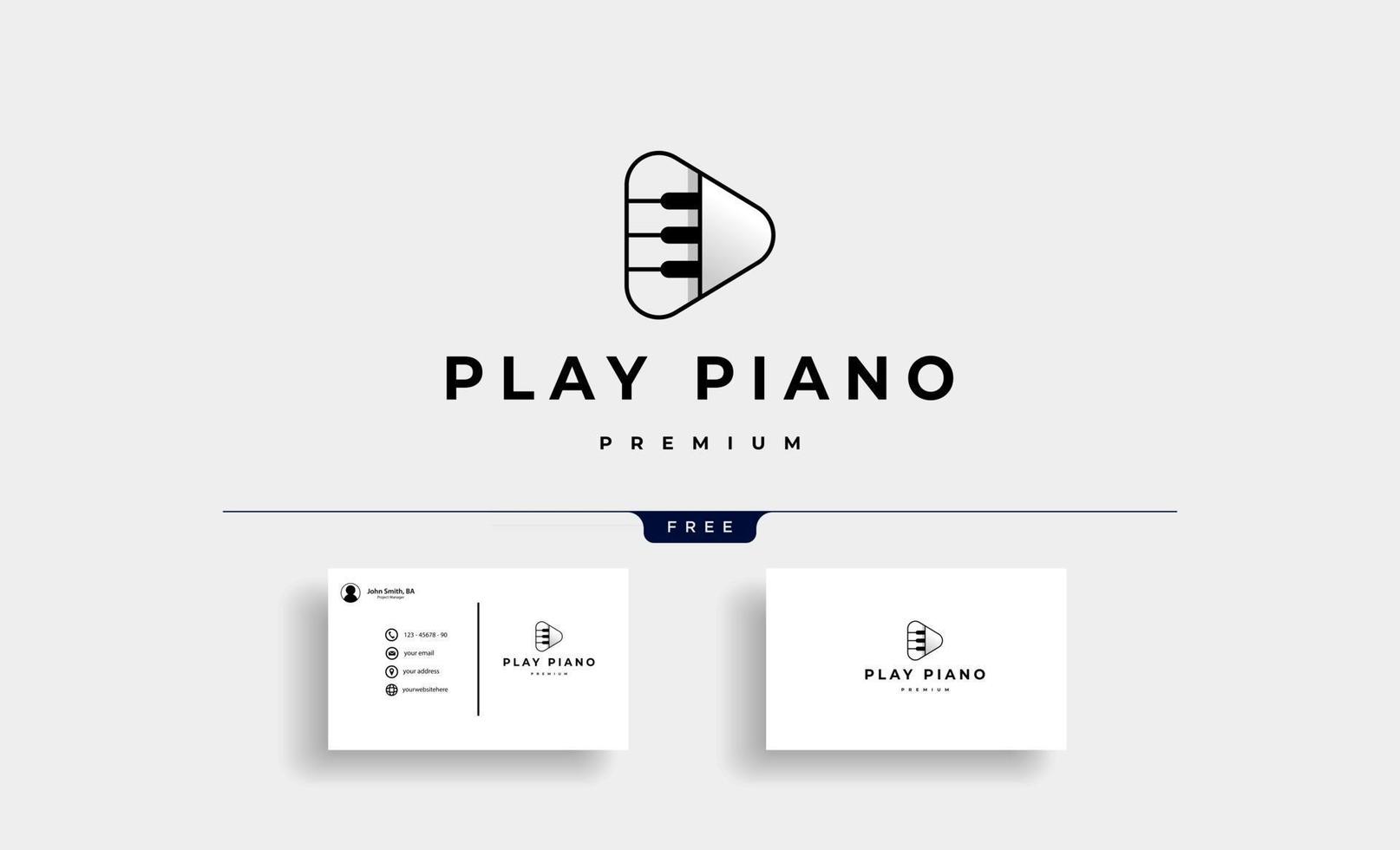 spela piano knappen logo vektor design illustration