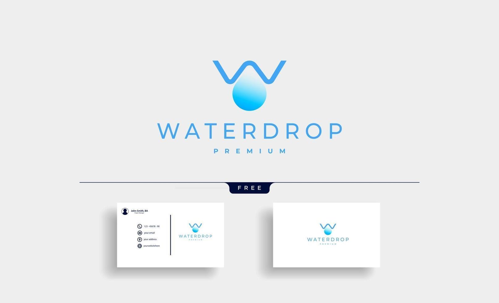 Buchstabe w Wassertropfen-Logo-Vektor-Design-Illustration vektor