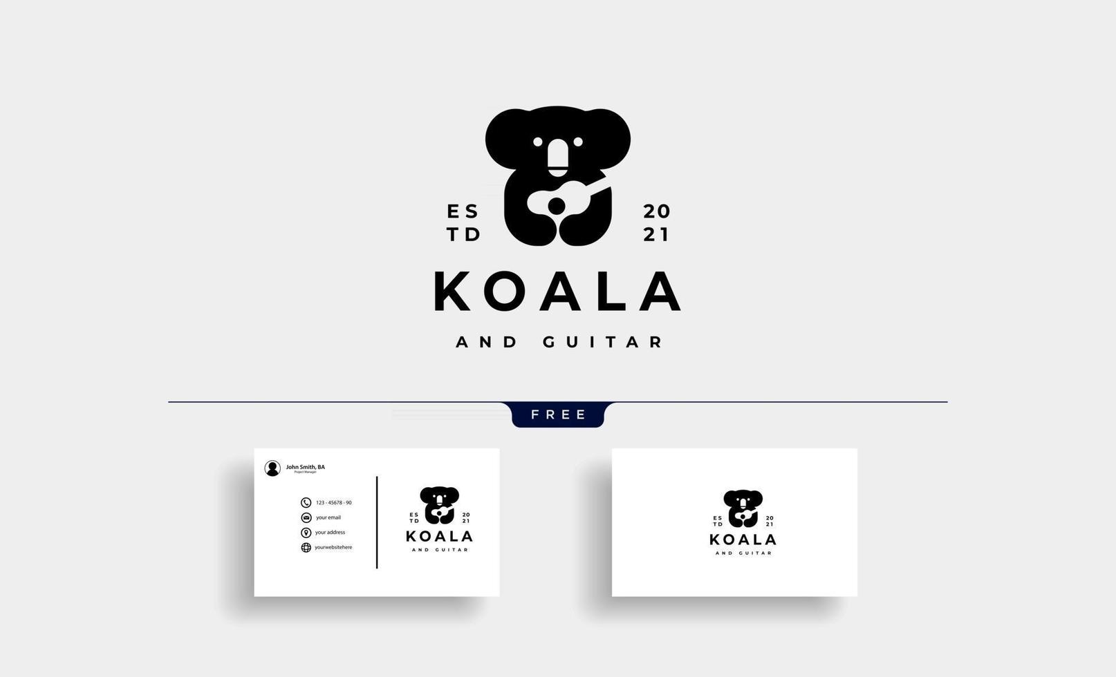Koala mit Gitarrenmusik-Logo-Vektor-Icon-Design vektor
