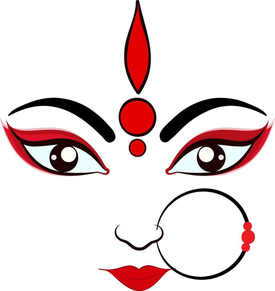 Illustration von Hindu mythologisch, Göttin Durga. vektor