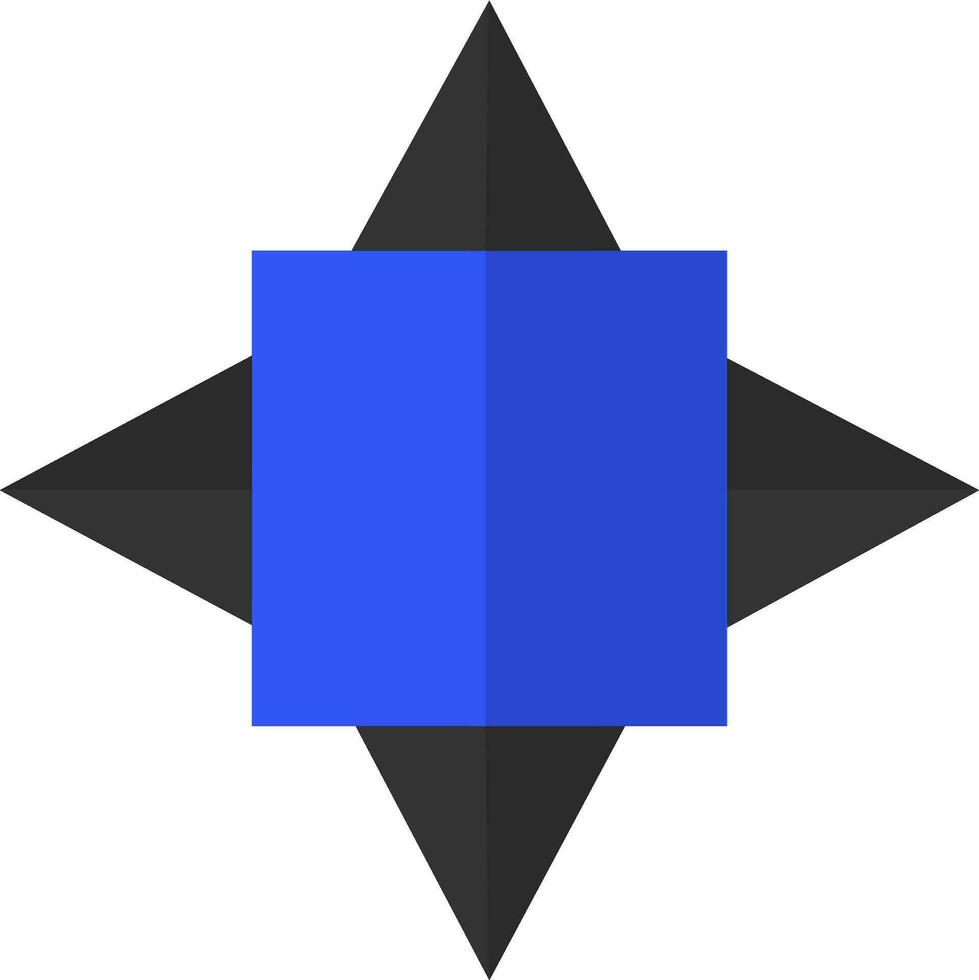 eben Stil schwarz und Blau geometrisch Element. vektor