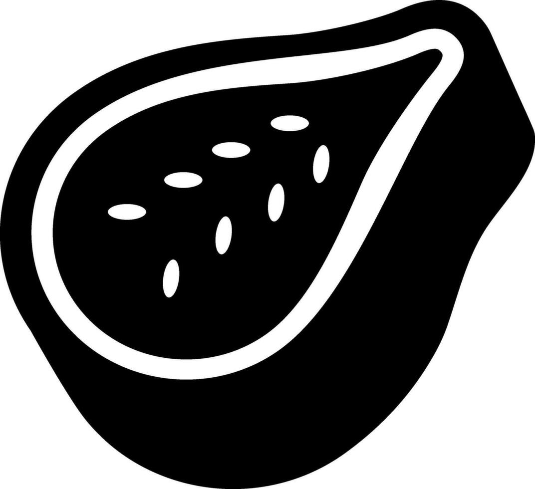 vektor papaya ikon i svart och vit.
