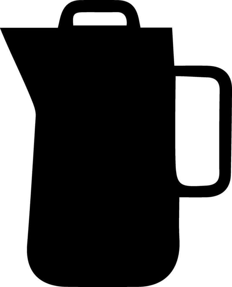 svart illustration av kanna, platt ikon eller symbol. vektor