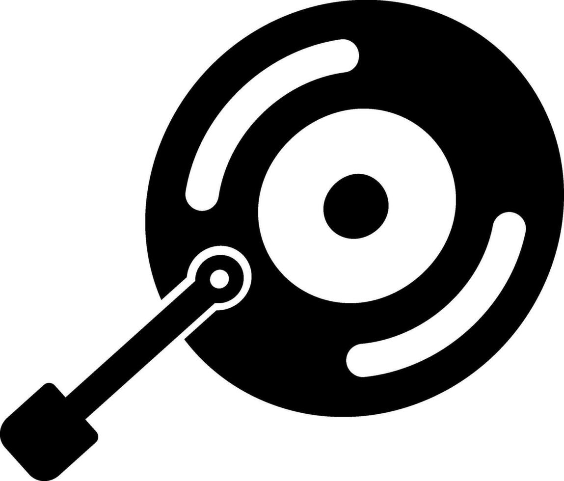vinyl spela in ikon i platt stil. vektor