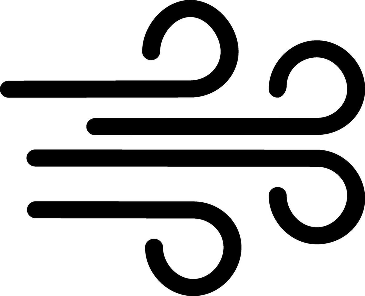 Vektor Wind Symbol im schwarz Farbe.