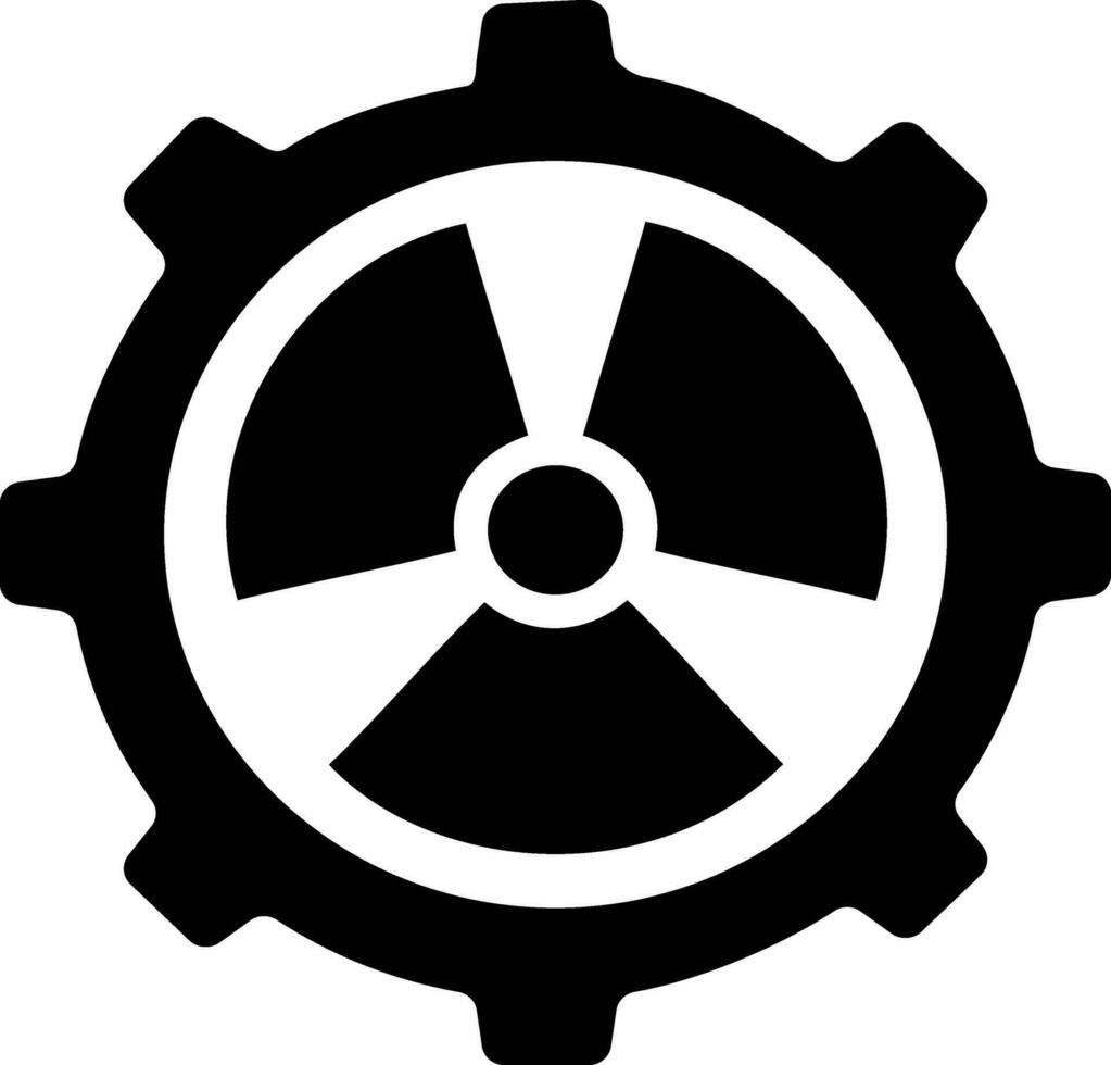 Glyphe Symbol von radioaktiv Warnung. vektor