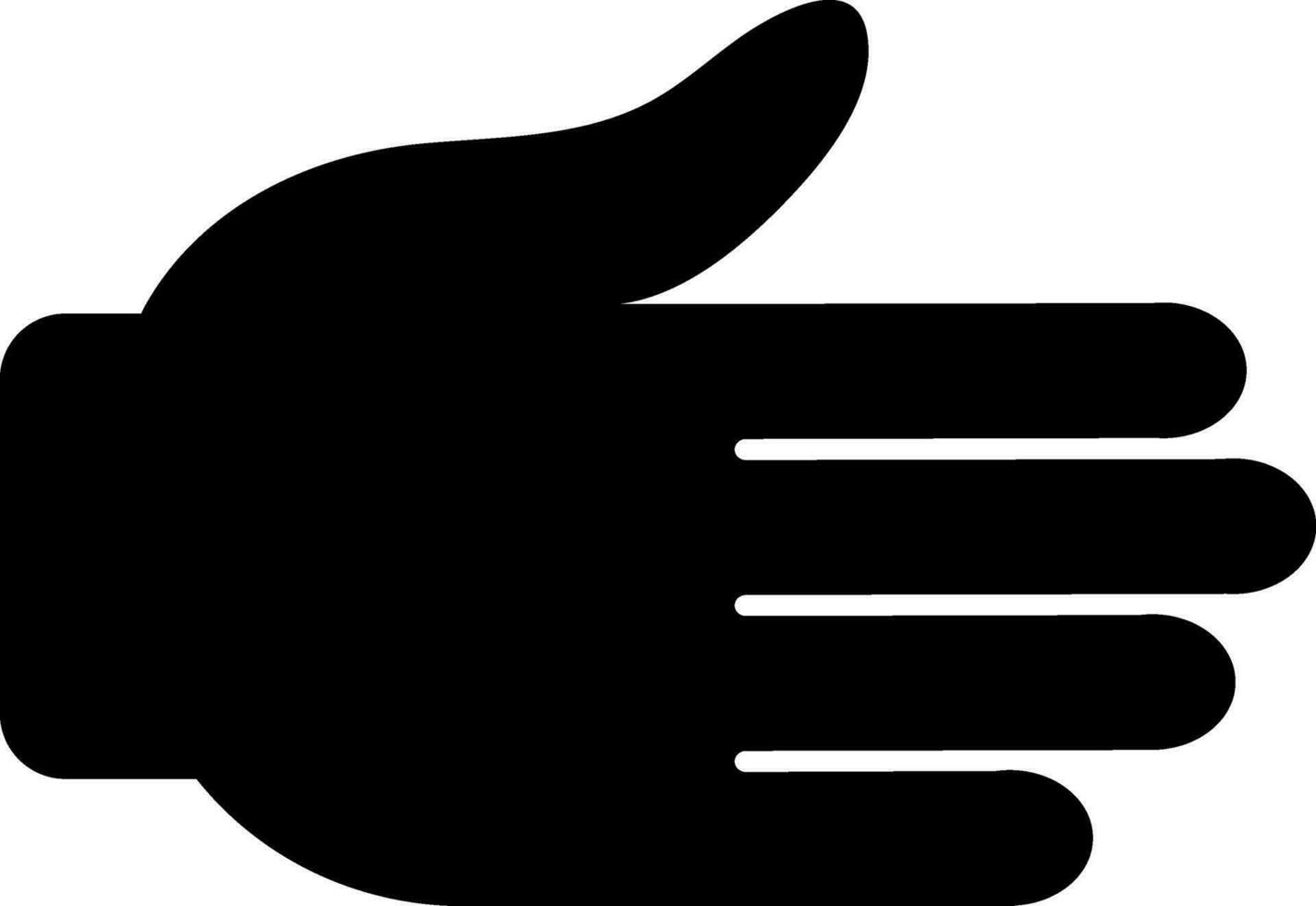 isoliert schwarz und Weiß Symbol von Mensch Hand im eben Stil. vektor