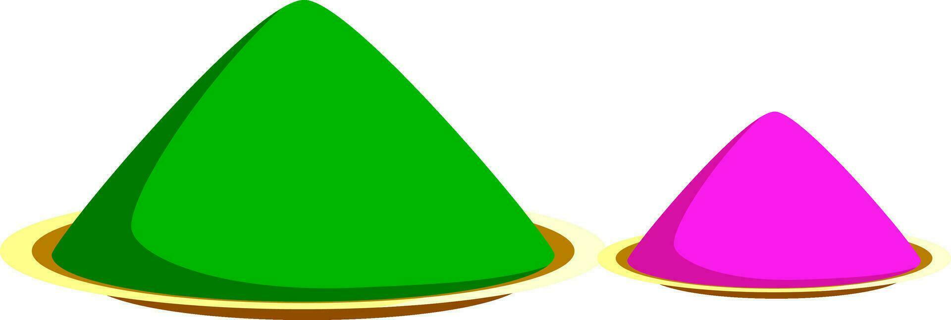 grön och gul torr färger för holi festival begrepp. vektor