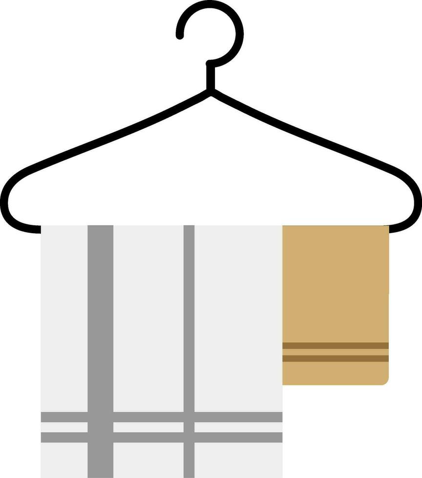 platt illustration av handduk hängande på galge. vektor