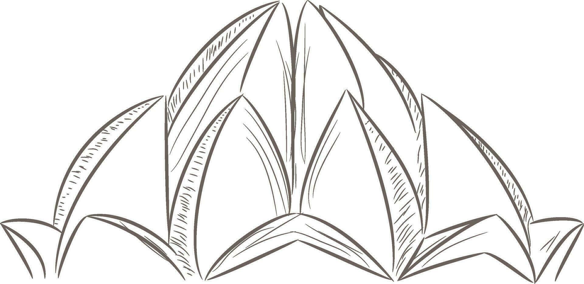 Vektor skizzieren von indisch berühmt, Lotus Tempel.