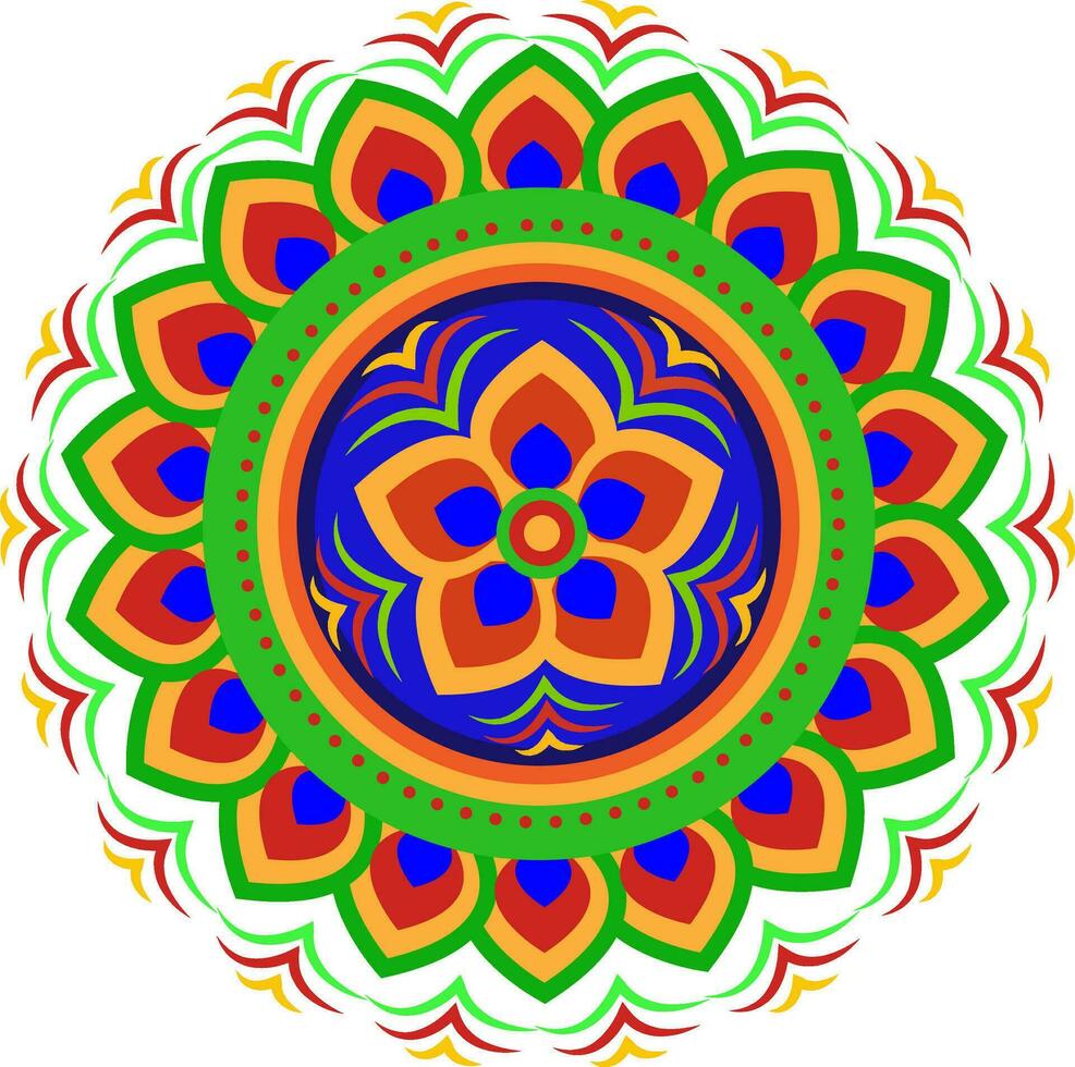 illustration av färgrik blommig mandala design. vektor