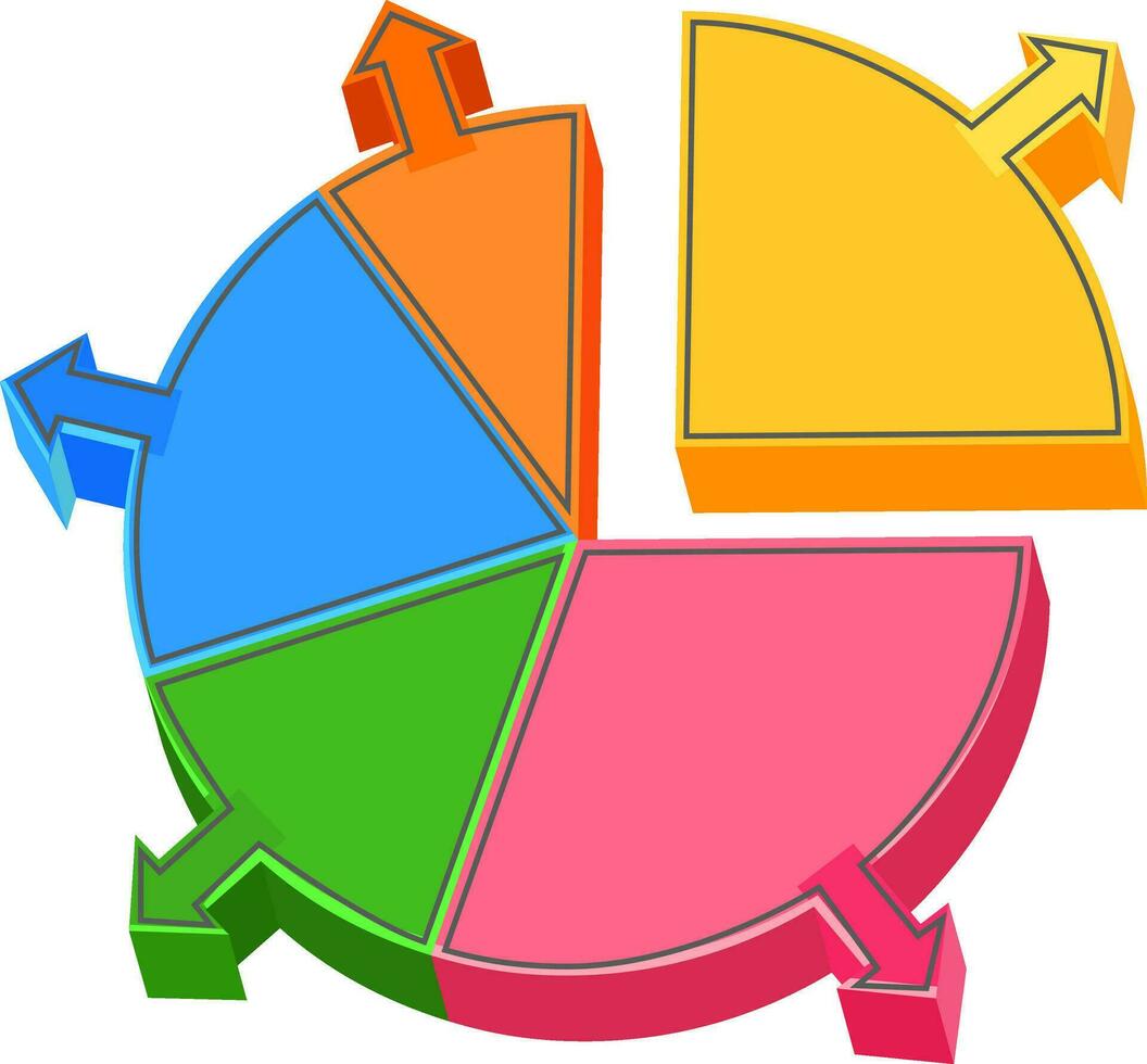 3d Kuchen Diagramm Infografik Element zum Geschäft. vektor