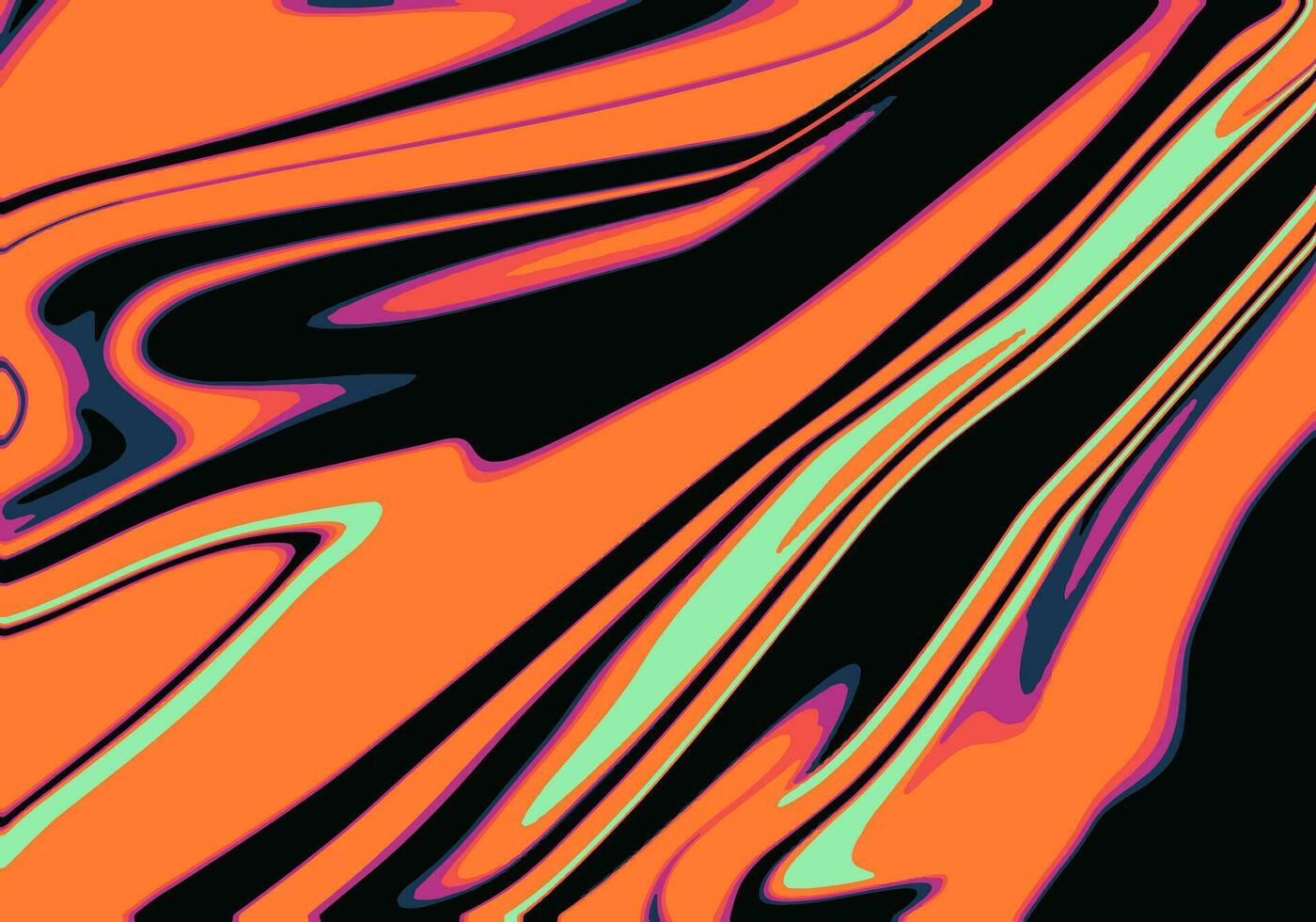 abstrakt retro psychedelisch Hintergrund. wellig Flüssigkeit Flüssigkeit Wirkung. beschwingt 70er Jahre Hintergrund. Vektor Illusration